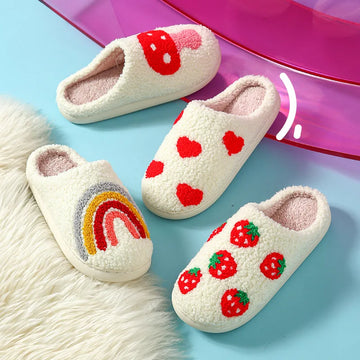 Unisex Slippers House Shoes Cartoon Winter Shoes Warm Anti-Slip Home Slipper Soft Bottom Kids' Shoes Size 36-45
