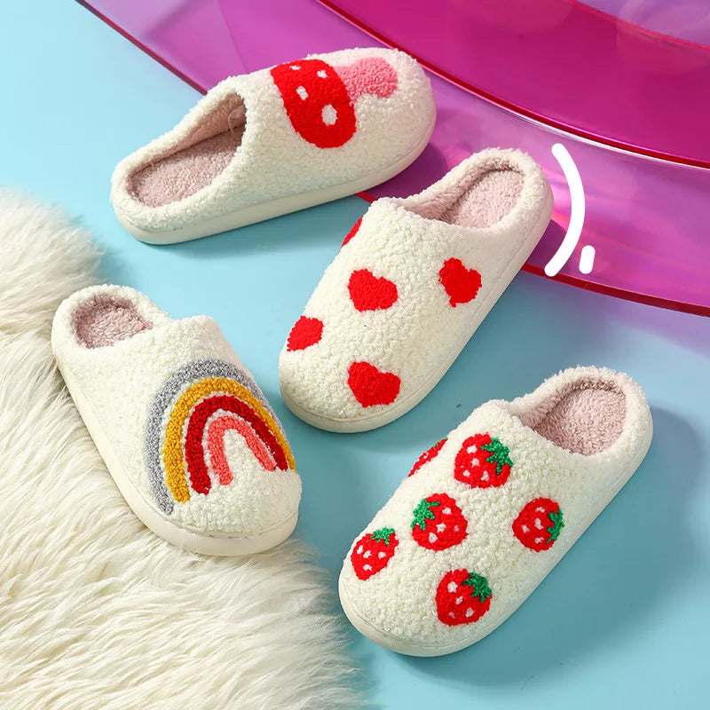 Unisex Slippers House Shoes Cartoon Winter Shoes Warm Anti-Slip Home Slipper Soft Bottom Kids' Shoes Size 36-45
