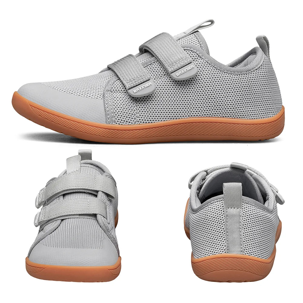 Nieuwe kinderschoenen op blote voeten, crosstrainer, ademend, comfortabele gebreide zool, meisjes- en jongenswandelschoenen, antislipschoenen voor buiten