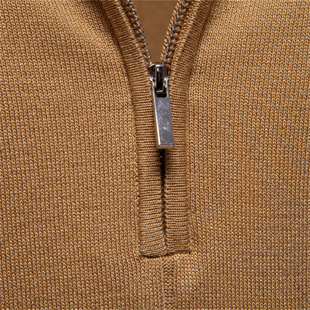 2025 Summer Men's Knit Cotton Polo Shirt - Breathable & Stretch Turn-Down Collar Design for Business Golf and Social Events