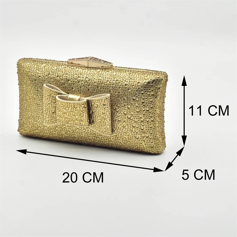 Italian Shoes with Matching Bag for Wedding Shoe and Bag Set for Nigeria Party Italy African Women Party Pumps with Rhinestone