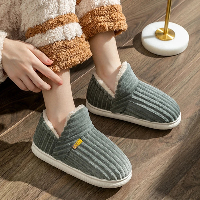 Unisex Warm Plush Fur Winter Slippers Indoor and Outdoor Fluffy Warm Fuzzy House Shoes With Fuzzy Soft Furry For Men & Women