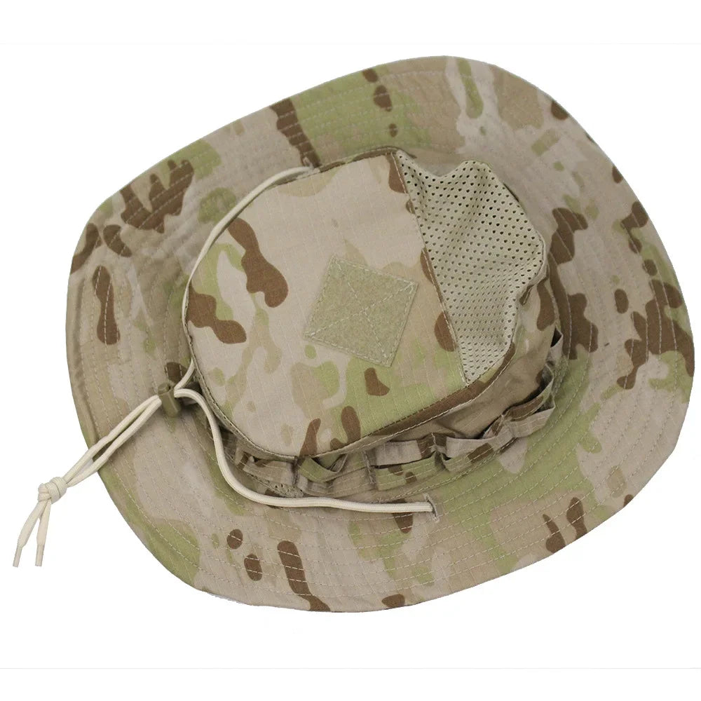 New Tactical Boonie Hat Cap Outdoor Sports Fishing Hiking Hat Hunting Hiking Camping Camo Sunproof Hats Mens Headwear