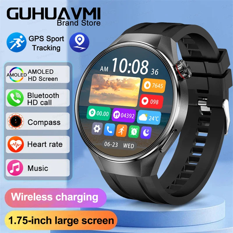 2025 True AMOLED Smart Watch Full Touch Screen 466*466 HD Health Tracker Voice Call Smartwatch For Men & Women - Compatible with Xiaomi & Huawei IOS