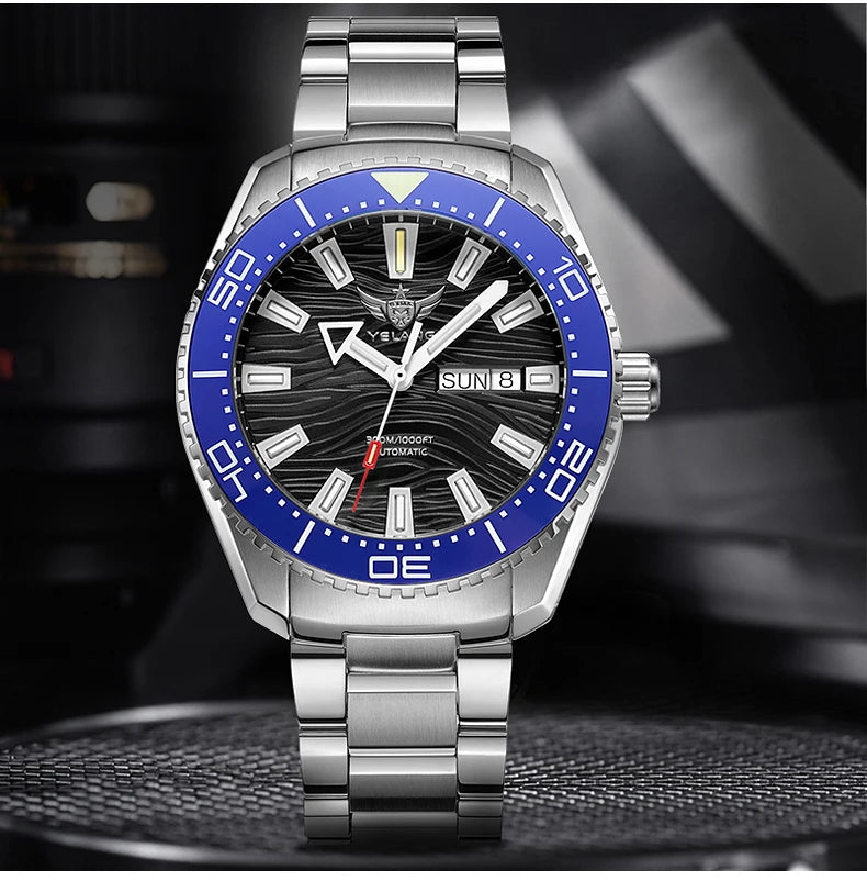 Yelang V5.2 Mechanical Watch 44M Rotatable Ceramic Bezel Sapphire Lens SW220 300m Super Waterproof Men's Diving Watch Reloj