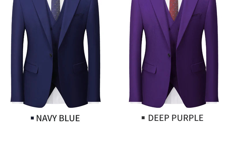 Men's Italian Business Gentleman Slim Suit, Groom Wedding Blazers, Italian Costume - Sizes M to 5XL