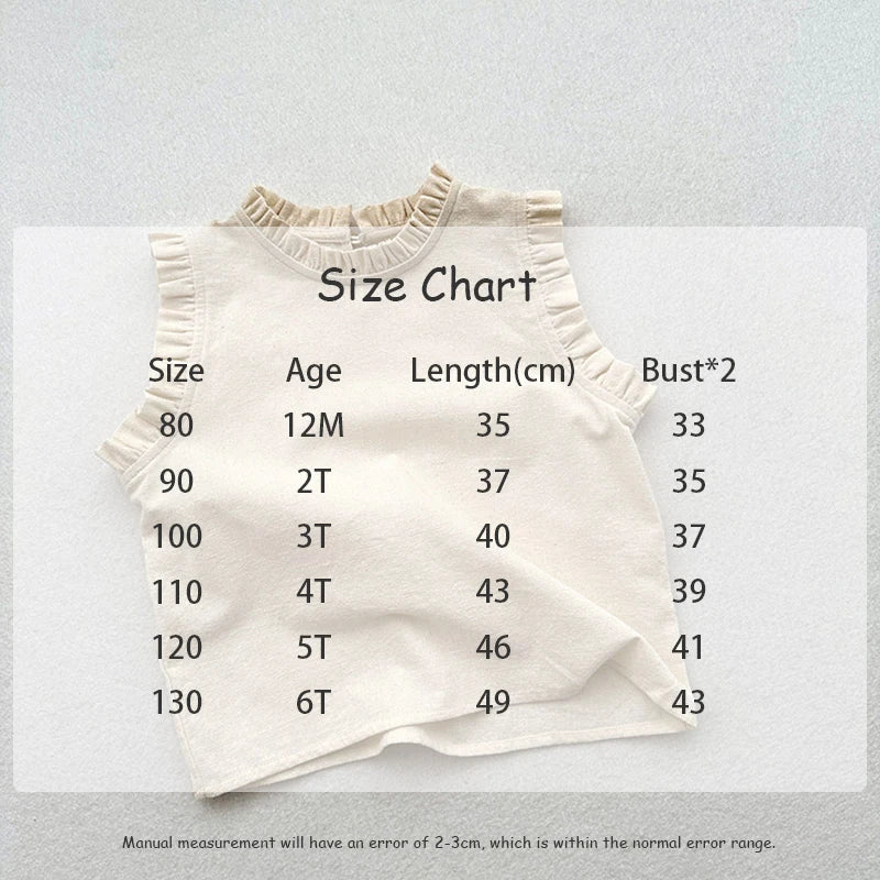 Summer Kids Vest Girls Boys Sweet Floral Sleeveless Tops Children Outwear Clothes 1-6T Unisex