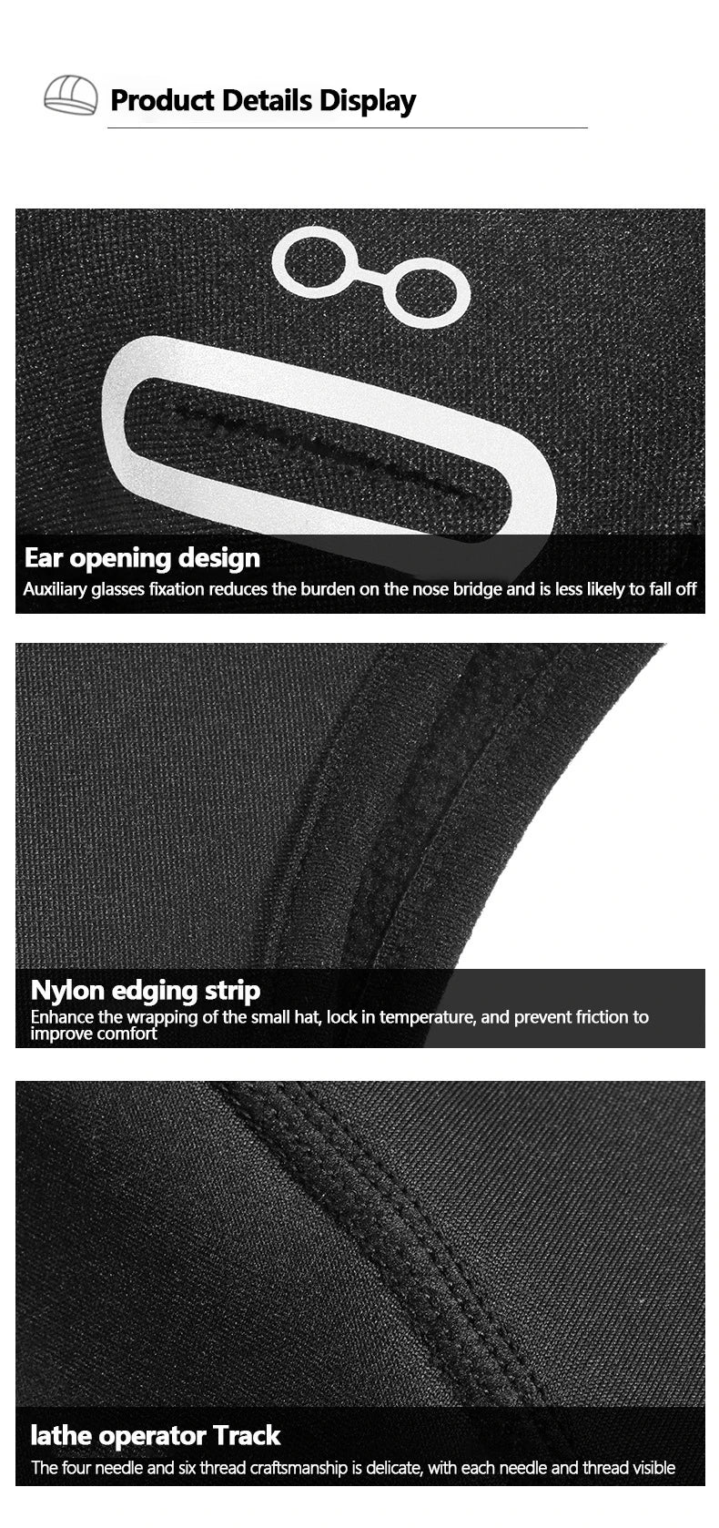 Winter thermische fietsmuts buiten onder MTB helm voering fleece muts sport heren fiets skiën muts hardlopen wandelen met bril