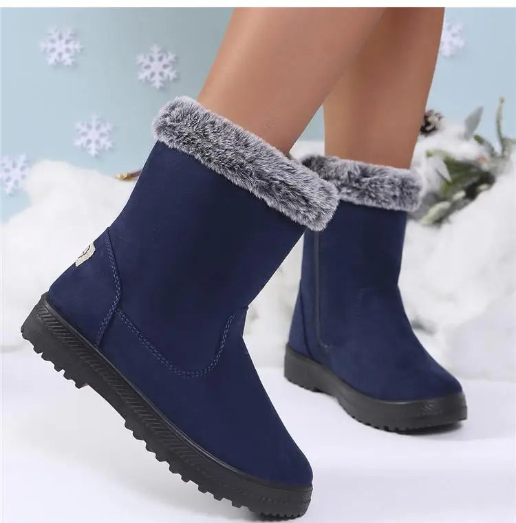 Winterlaarzen voor dames 2025 Trendschoenen Dames Platform Damesschoenen Platte Halfhoge Laarzen Platform Winterlaarzen voor dames Botas Mujer