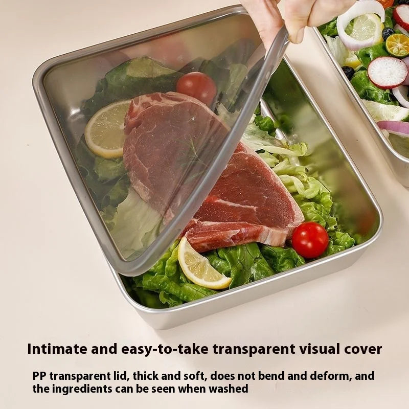 201 RVS luchtdichte dumpling bewaardoos met deksel - FoodGrade FreezerSafe Box voor maaltijdvoorbereiding en koelkastorganisatie