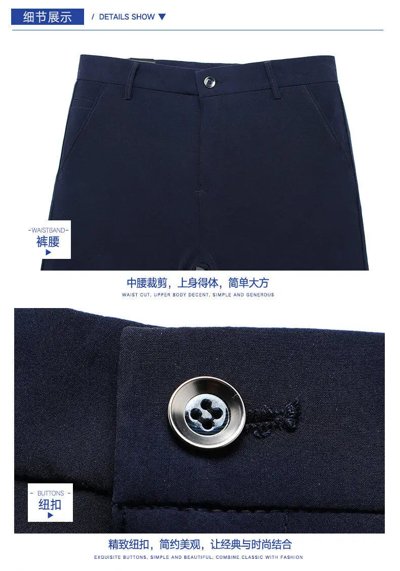 Stretchable Men's Dress Pants, Classic Trousers for Versatile Wear, Comfort & Style Combined Sizes 28-40