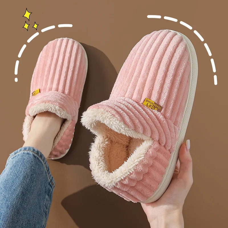 Unisex Warm Plush Fur Winter Slippers Indoor and Outdoor Fluffy Warm Fuzzy House Shoes With Fuzzy Soft Furry For Men & Women
