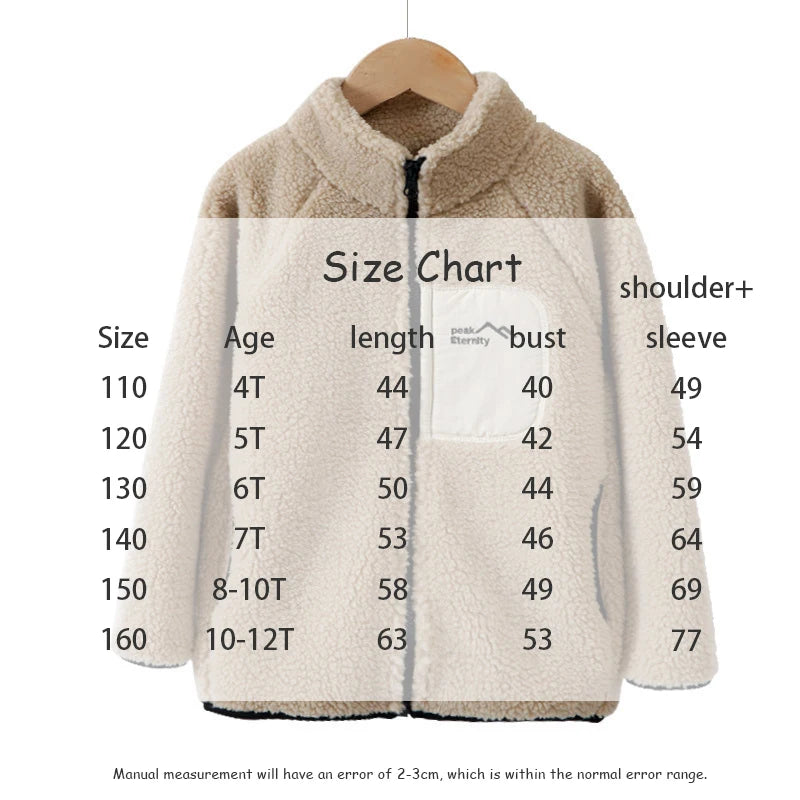 Children's Winter Warm Thicken Jacket Patch Letter Fleece Padded Coat Korean Loose Kid's Outwear 4-12T