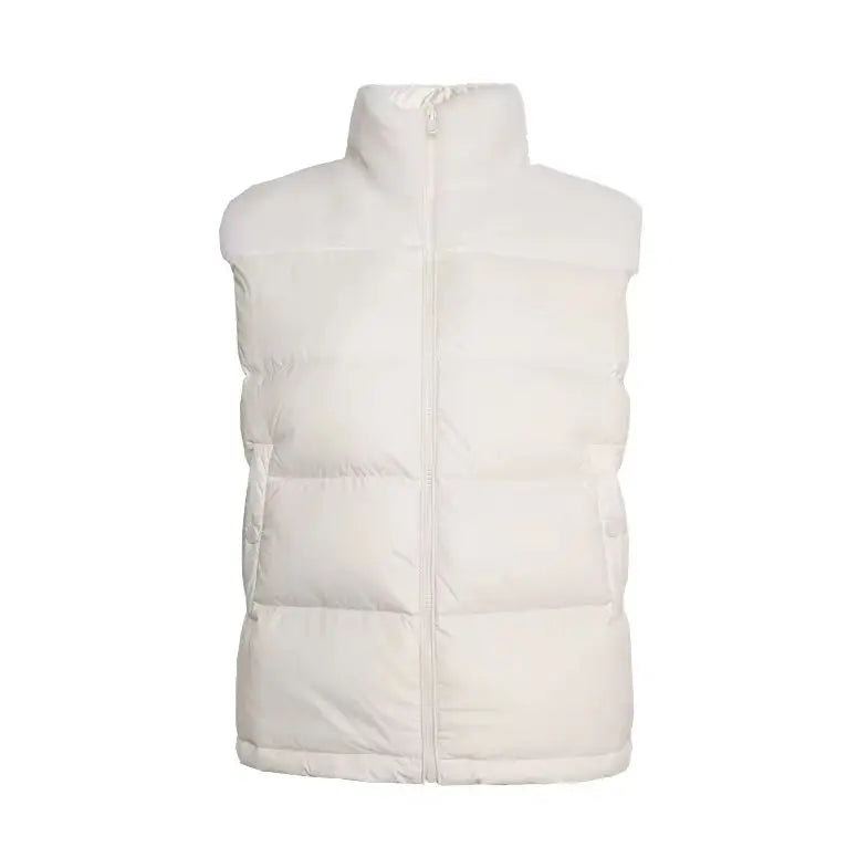 Women's High-Quality Woollen Luxury Jacket, Thick White Duck Down Vest Coats For Ladies