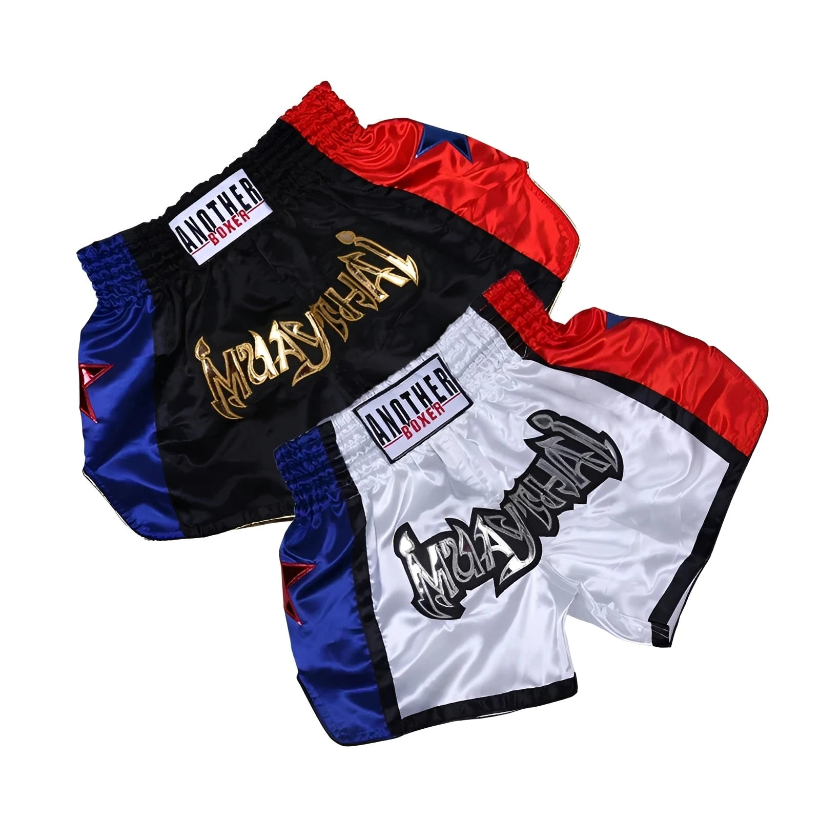 ANOTHERBOXER Muay Thai Shorts – Embroidered MMA Kickboxing & Sanda Fight Shorts for Men Martial Arts Training