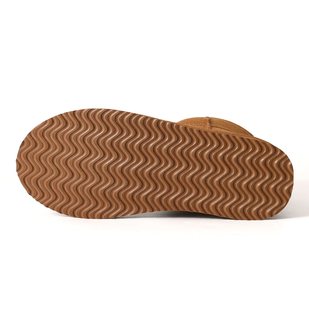 Women's Winter Classic Snow Boots Warm and Comfy Flat Furry Boots Outdoor and Indoor Non-Slip Fluffy Female Cotton Shoes