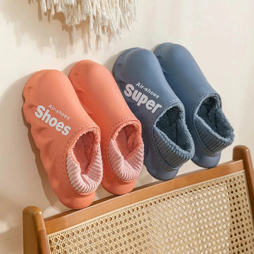 Unisex Winter Plush Sport Slippers Outdoor Waterproof Home Warm Fuzzy Slippers Suitable As Garden Shoes For Men & Women