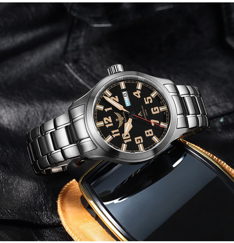 Yelang V1007 42MM Men Watch NH36 Luminous T100 Brand 100M Waterproof Mechanical Automatic Watch Sapphire Lens Reloj Business