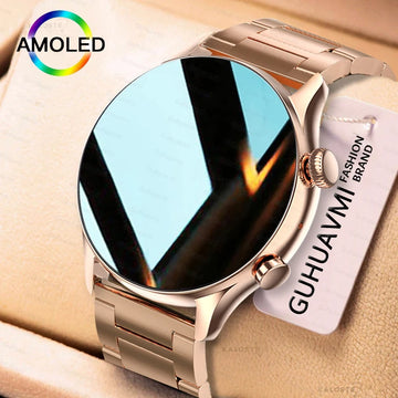 2025 New Smartwatch Women AMOLED HD Screen Always On Display Bluetooth Call IP68 Waterproof GPS Smart Men Watch - Compatible with Android IOS