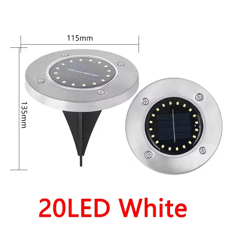 1/4/8-pack zonnelampen voor buiten, 8/20 LED's, schijfvormige ondergrondse lamp, spot, begraven zonnelamp voor huis, tuin, gazon en tuindecoratie