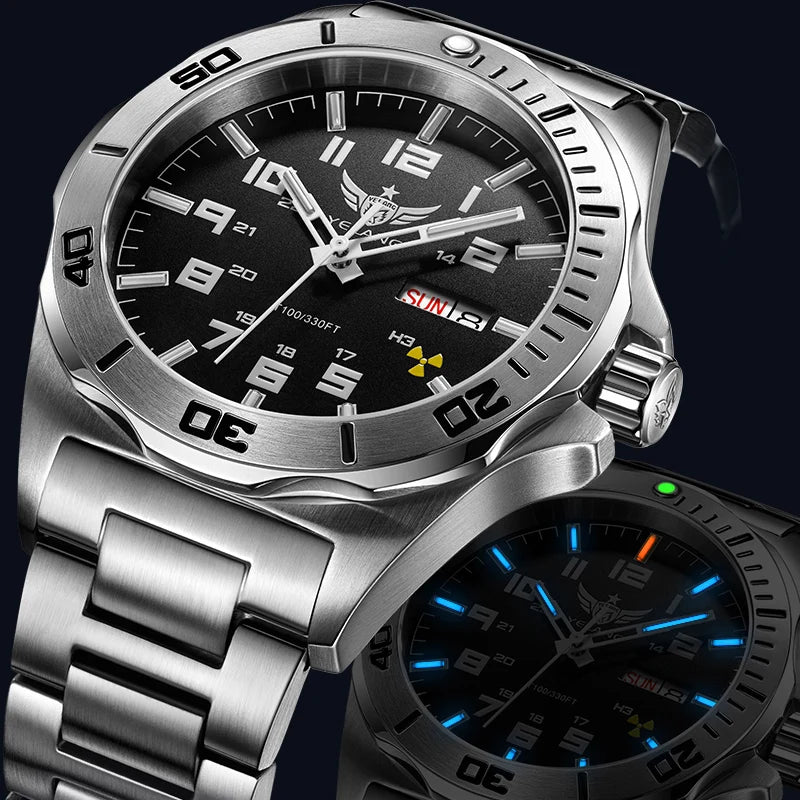 Yelang V1019 44MM Men's Mechanical Automatic Watch NH36 Movement 300M Waterproof Sapphire Lens 10BAR Deep Diving Stainless Steel Watch