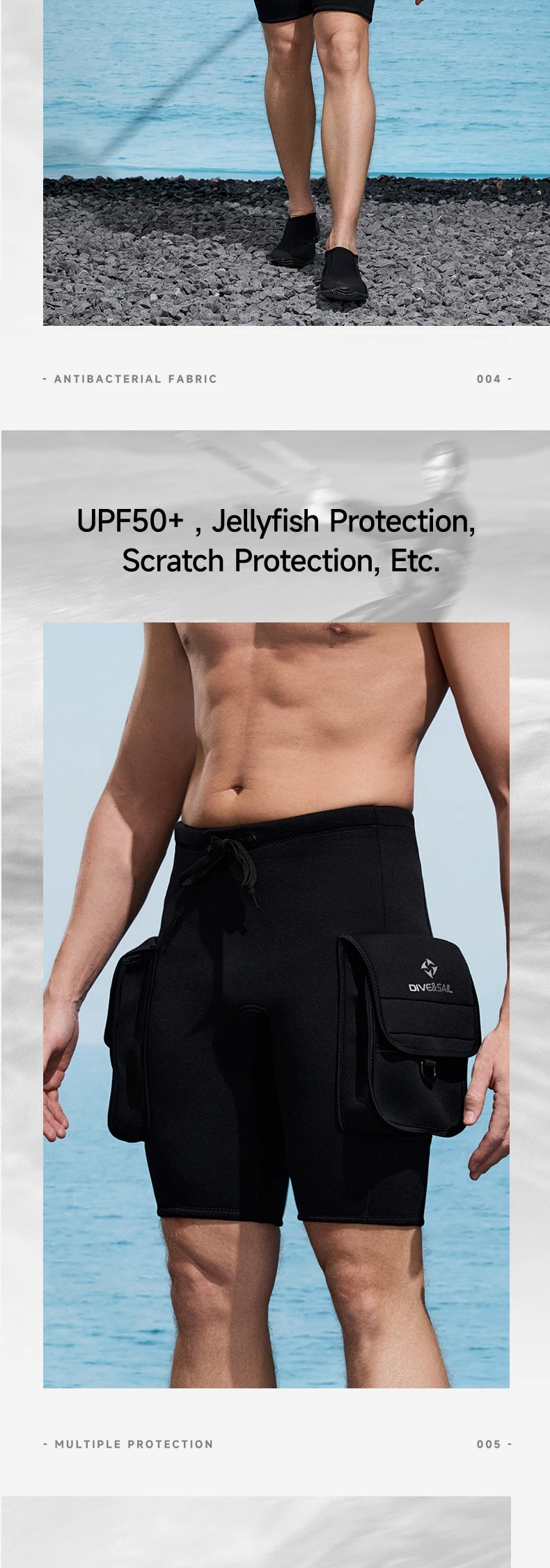 Men’s 3MM Neoprene Wetsuit Shorts – Thermal Diving & Surfing Shorts with Pocket for Swimming, Snorkeling & Water Sports