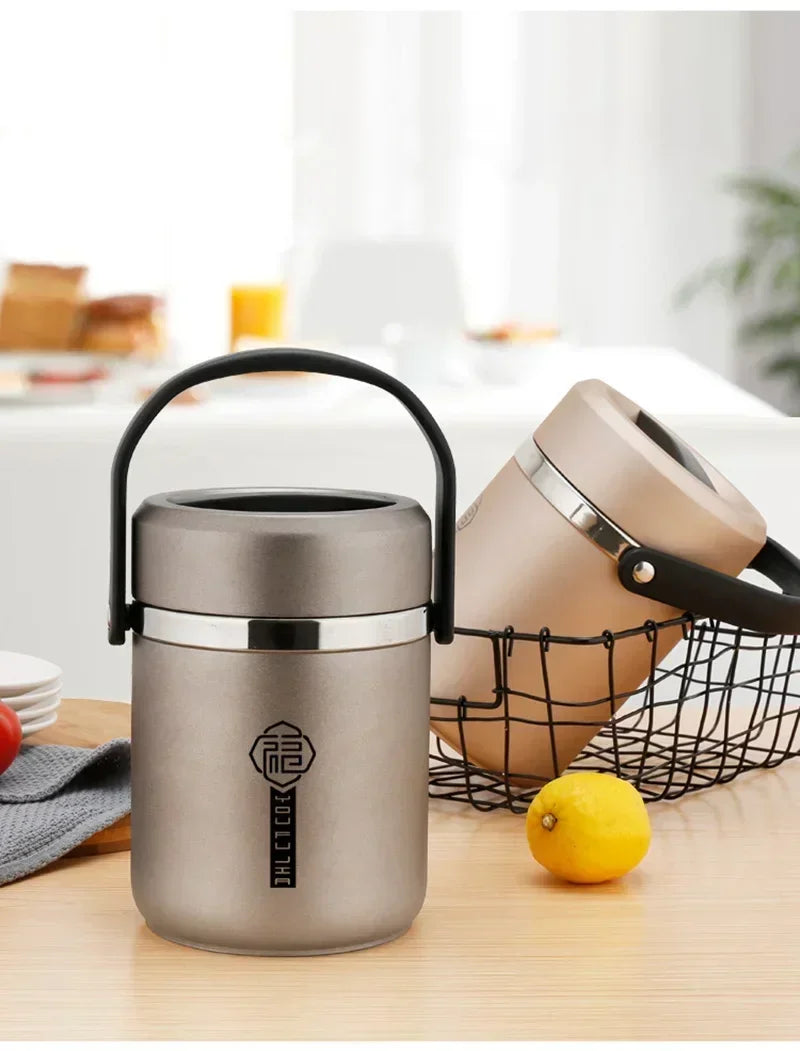 6 uur thermische vacuüm lunchbox 304 roestvrij staal geïsoleerde Worker volwassen voedselcontainer grote picknick student bento box set