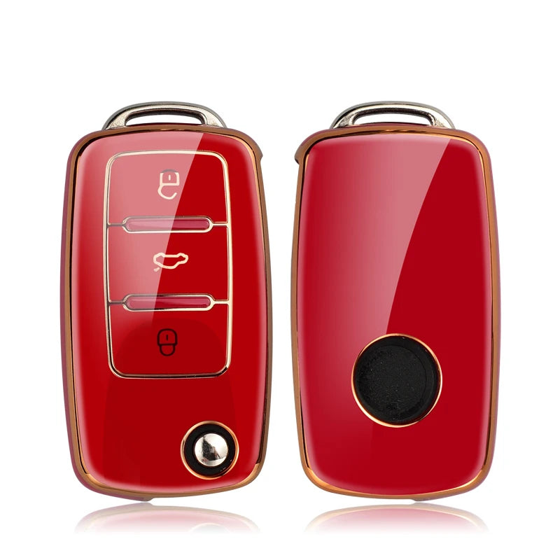 TPU Car Key Case Cover for VW Volkswagen Polo Tiguan Passat B5 B6 B7 Golf 4 5 6 MK6 Jetta Lavida Skoda Octavia Seat Leon Altea