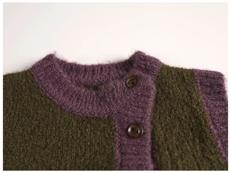 Parent Child Style Knit Vest Autumn Girls Boys Cardigan Waistcoat Boys Loose Knitwear Family Clothing 1-6Y Unisex