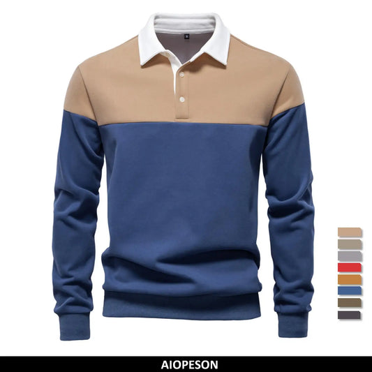 Men's Premium Design Sweatshirt Colour Block Hoodies Long Sleeve Business Casual Social Sweatshirt