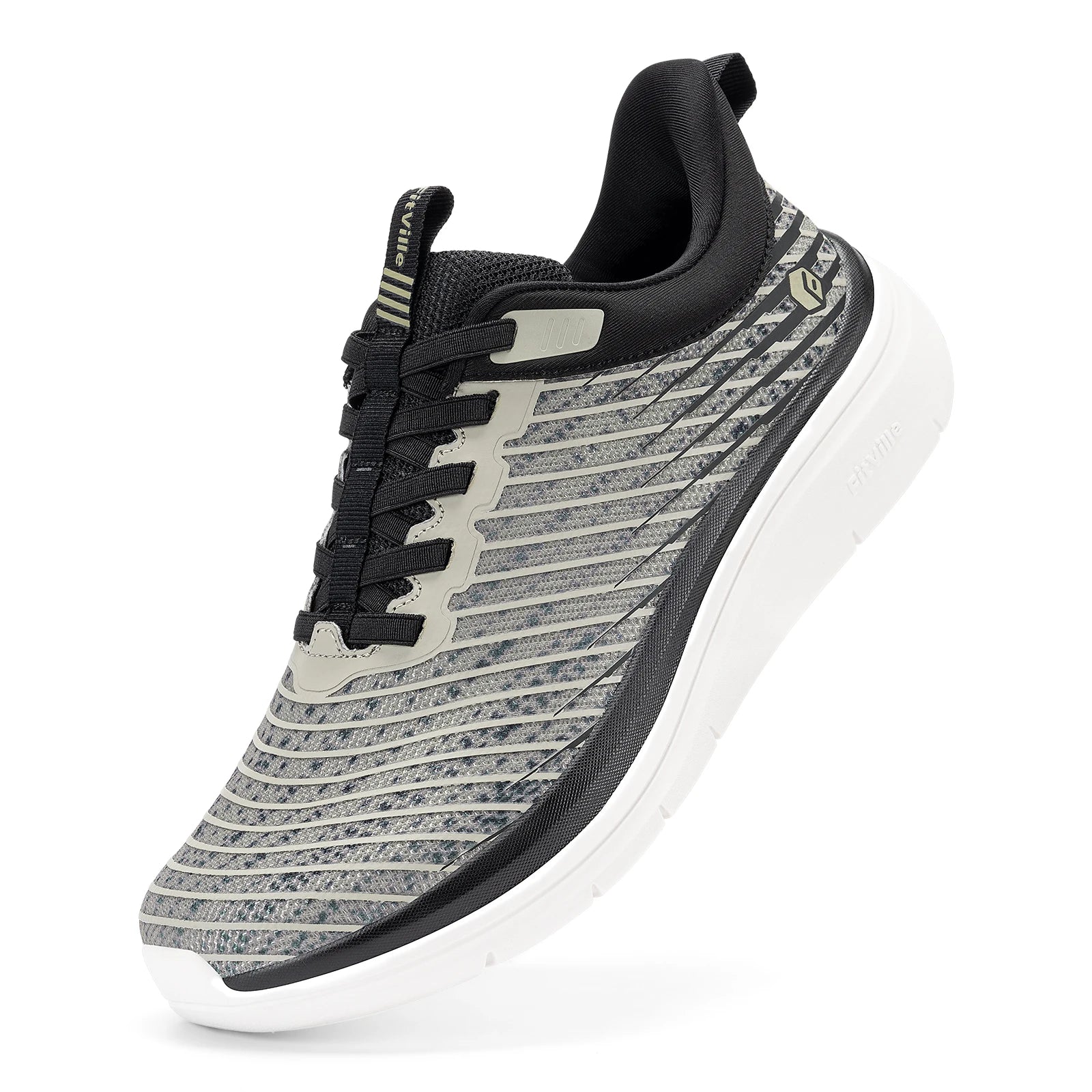 Men’s Wide Fit Walking Shoes – Breathable Lightweight Sneakers with Arch Support & Shock Absorption for Flat Feet