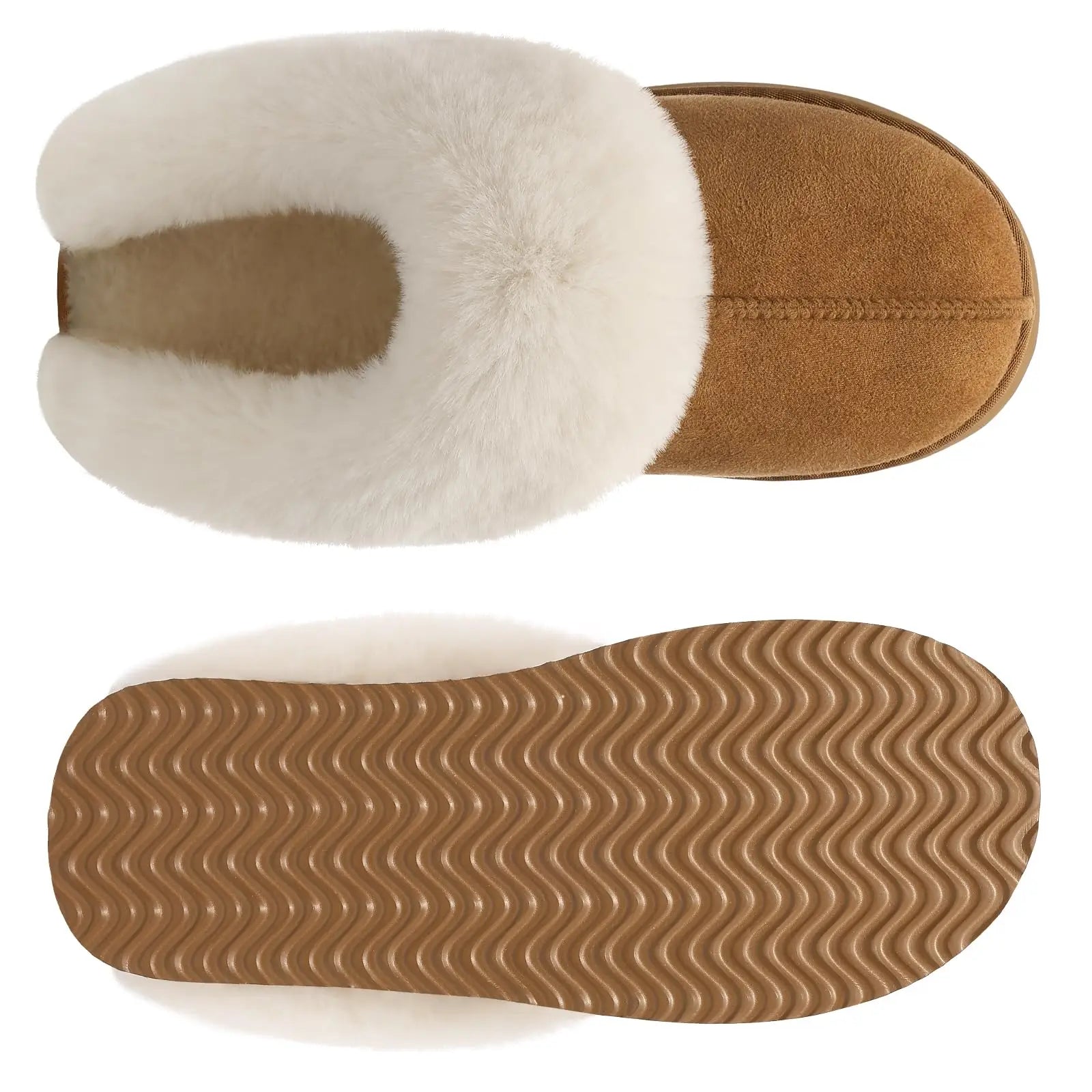 Women's Fashion Fur Winter Slippers With Thick Sole Fluffy Fuzzy Slippers and Anti-Slip Platform Slides Plush Shoes