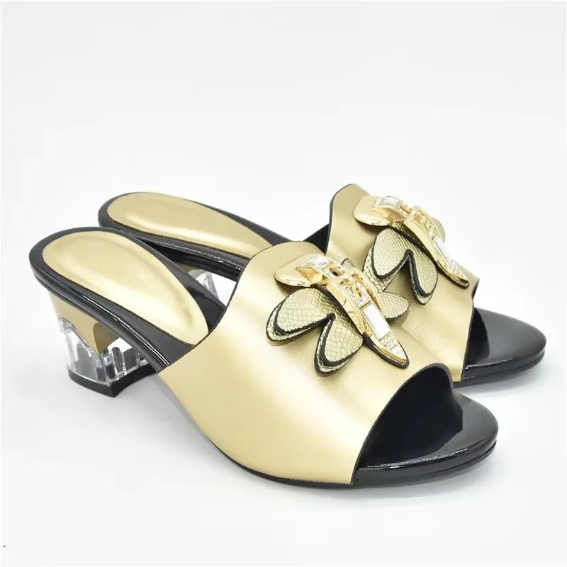 Ladies Bridal Wedding Nigeria Shoes with Rhinestones Italian High Heels Wedding Slippers Italian Women Party Pumps