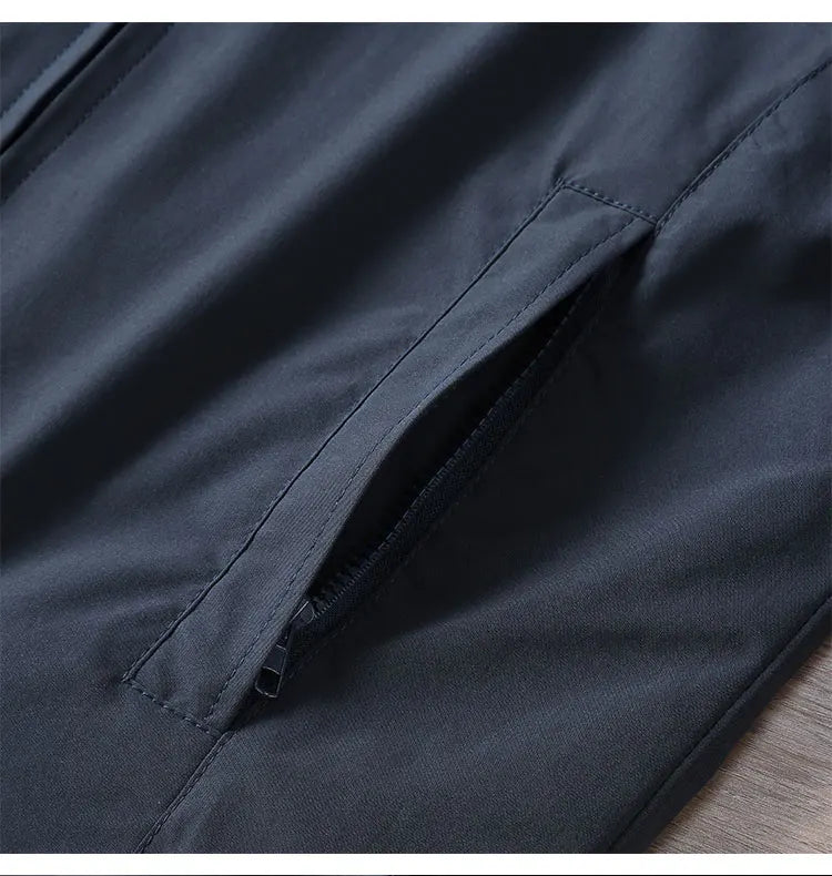 2025 Lente en herfst Nieuwe Amerikaanse retro lange mouwen revers zakelijke casual jas heren slanke veelzijdige dagelijkse jas met ritszak