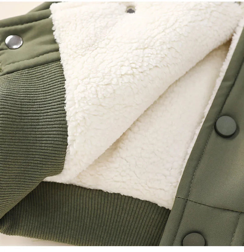 New Autumn Boy's Thicken Vest Cartoon Letter Kids Outwear Waistcoat Winter Warm Children Fleece Padded Clothes 1-7T Unisex