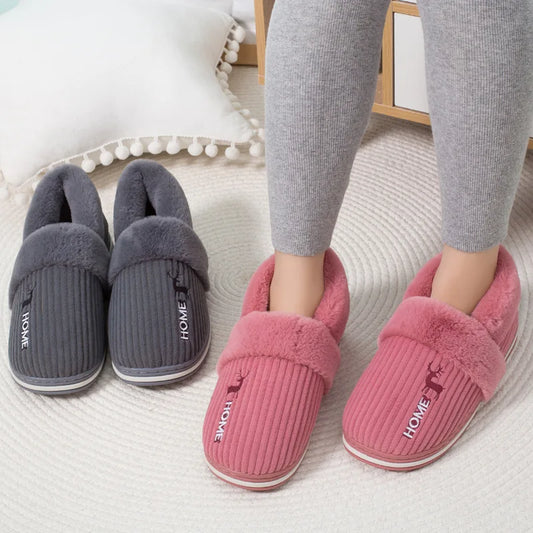 Unisex Warm Plush Winter Slippers Indoor Furry Fluffy Cotton Slides Suitable As Comfortable Home Bedroom Shoe For Men & Women