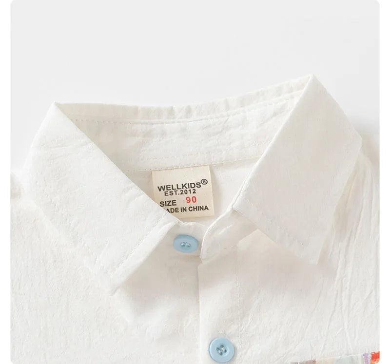 New Autumn Kids Shirt Girls Boys Cute Oil Painting Style Blouse Children Simplicity Long Sleeves Tops 2-6T Unisex