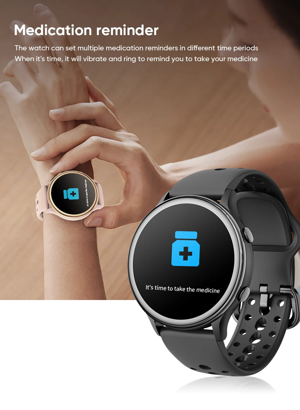 2025 Mini Smart Watch Dames 1,27-inch 360*360 AMOLED HD-scherm IP68 Waterdicht Hartslag Bloedzuurstof Smartwatch - Compatibel met HUAWEI IOS