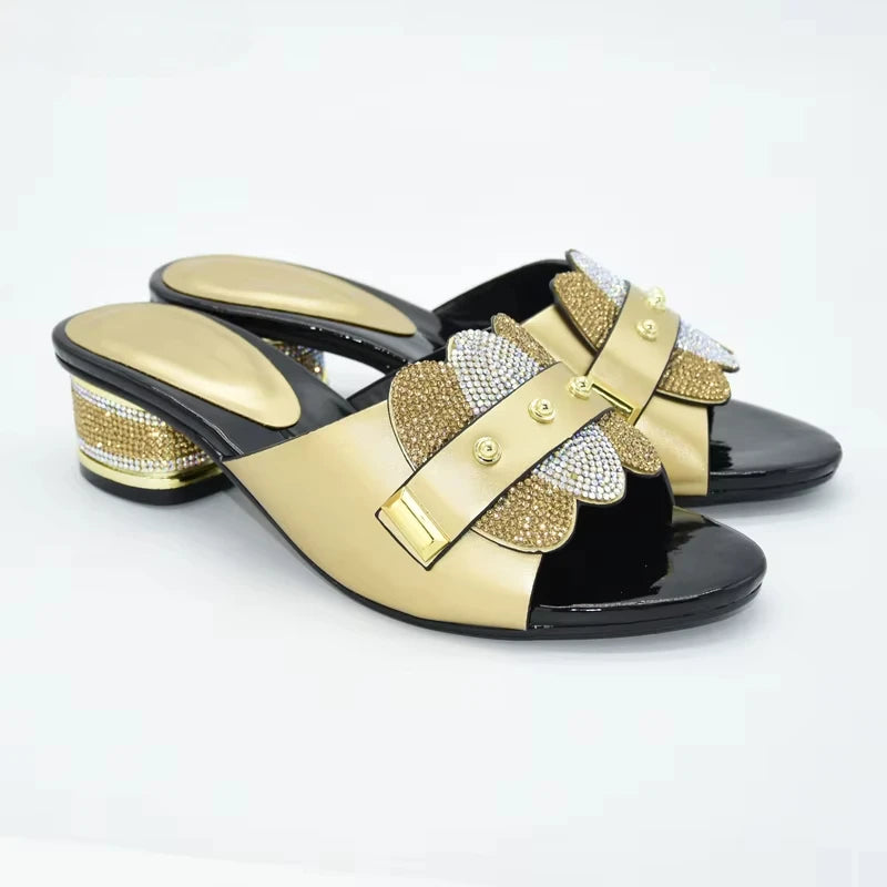 African Women Wedding Slippers Party Shoes With Sexy High Heels for Ladies Summer High Quality Fashion