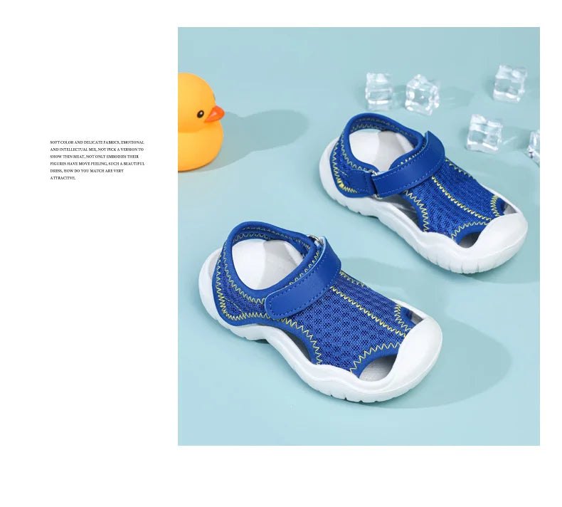Ademende sportsandalen voor kinderen, jongens en meisjes, zomer, zachte zool, antislip, strandschoenen, gesloten neus, peuter, lichtgewicht, casual sandalen