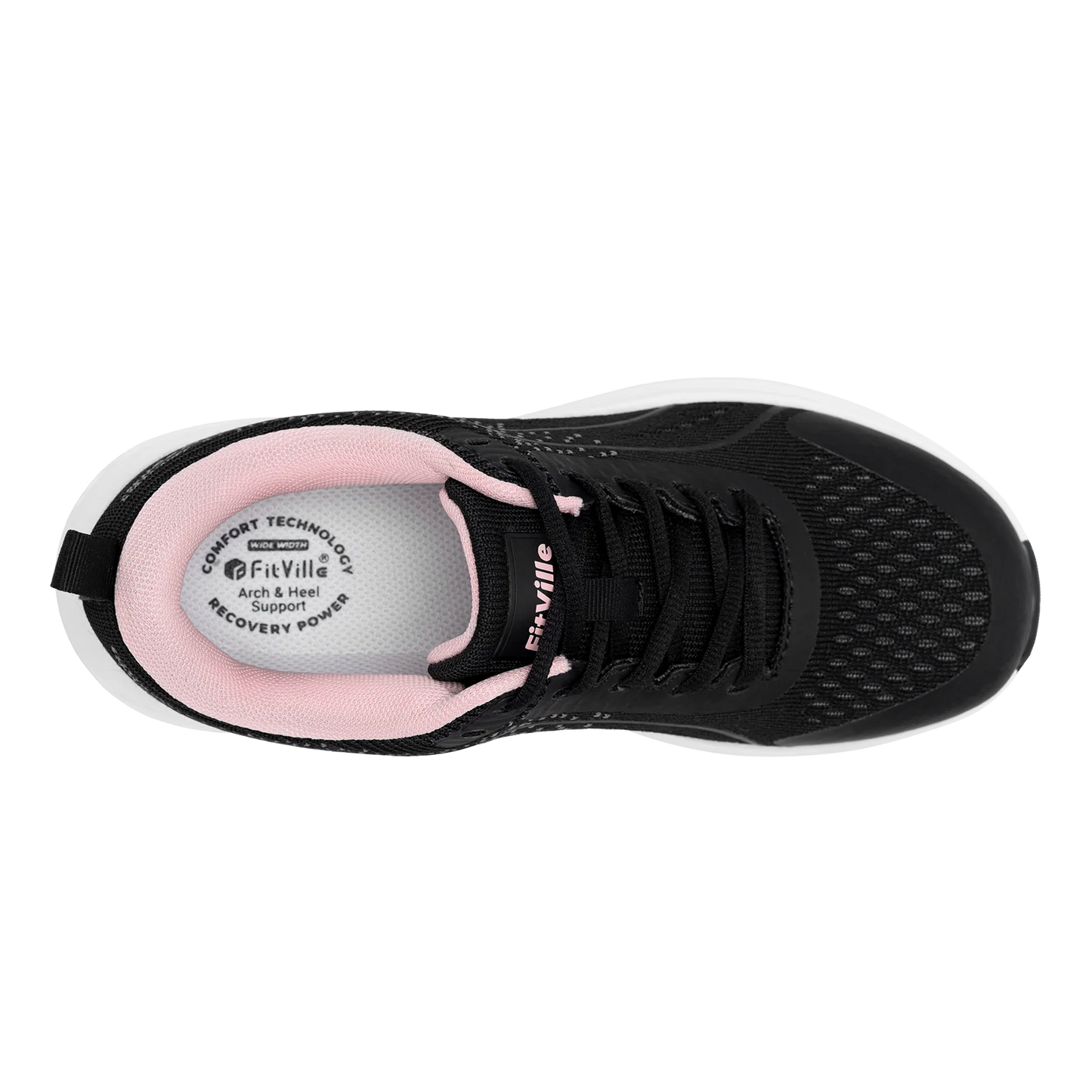 Damesschoenen met brede breedte, lichtgewicht sneakers voor dames met brede breedte voor platvoeten, verlichting van hielpijn en plantaire fasciitis