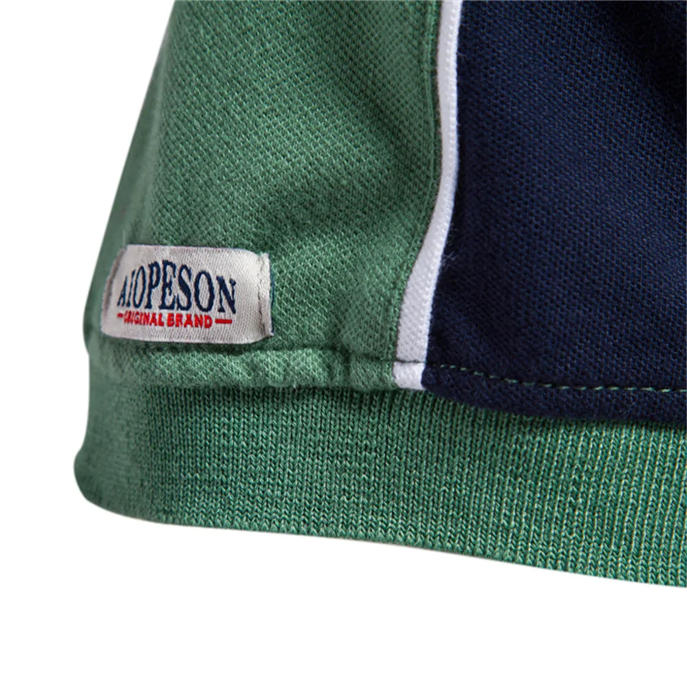 2024 Nieuw Zomer Patchwork Poloshirt Voor Heren Merk Kwaliteit Korte Mouw Honkbal Heren Polo's