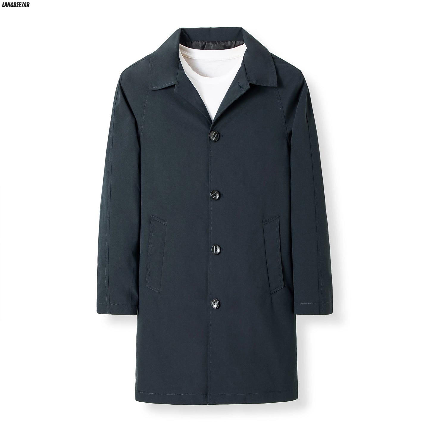 Men's Top Quality Brand Casual Fashion Long Trench Coat, Windbreaker Overcoat, and Male Slim Fit Jacket
