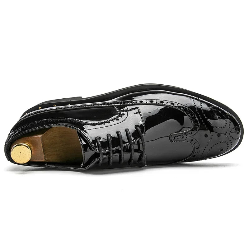 Fashionable Mens Gold Black Shoes New Cool Male Formal Evening Shoes Large Size 38-46 Wedding Dress Shoes for Men