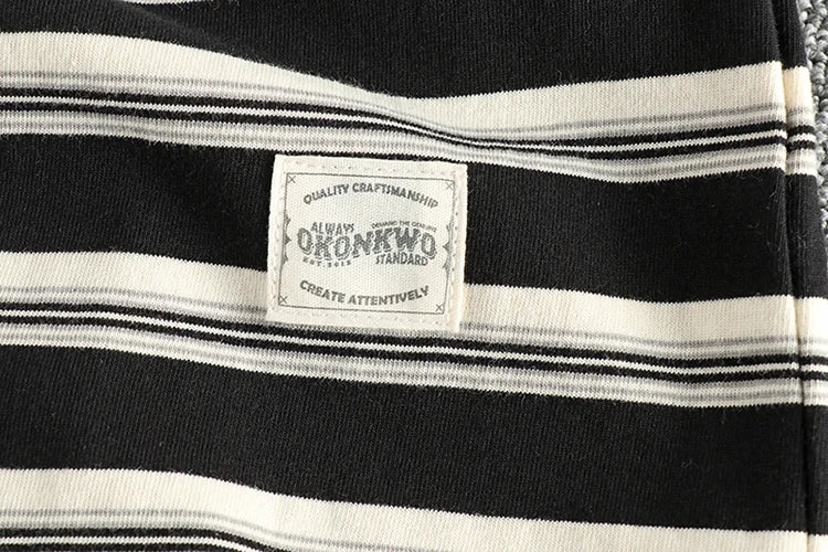 2024 Zomer Nieuw Amerikaans Retro 240g Korte Mouw O-hals Gestreept T-shirt Heren Eenvoudig 100% Katoen Gewassen Zware Casual Tops