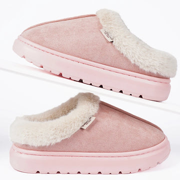 Women's Winter Warm Platform Fluffy High Quality Slippers With Plush Cotton For Indoor and Outdoor Use Fuzzy Slides Ladies' Shoes