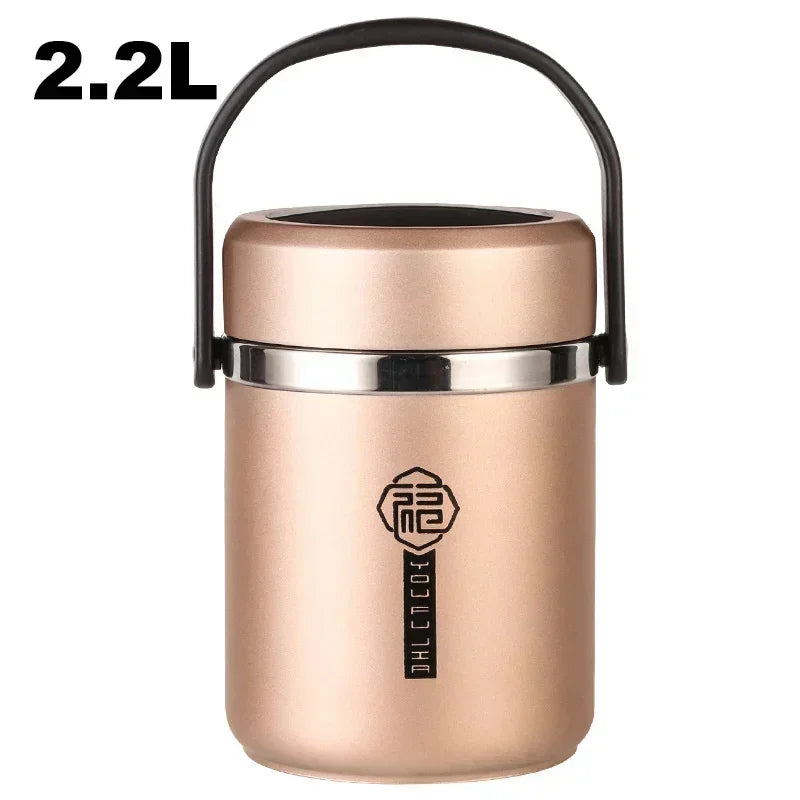 6 uur thermische vacuüm lunchbox 304 roestvrij staal geïsoleerde Worker volwassen voedselcontainer grote picknick student bento box set