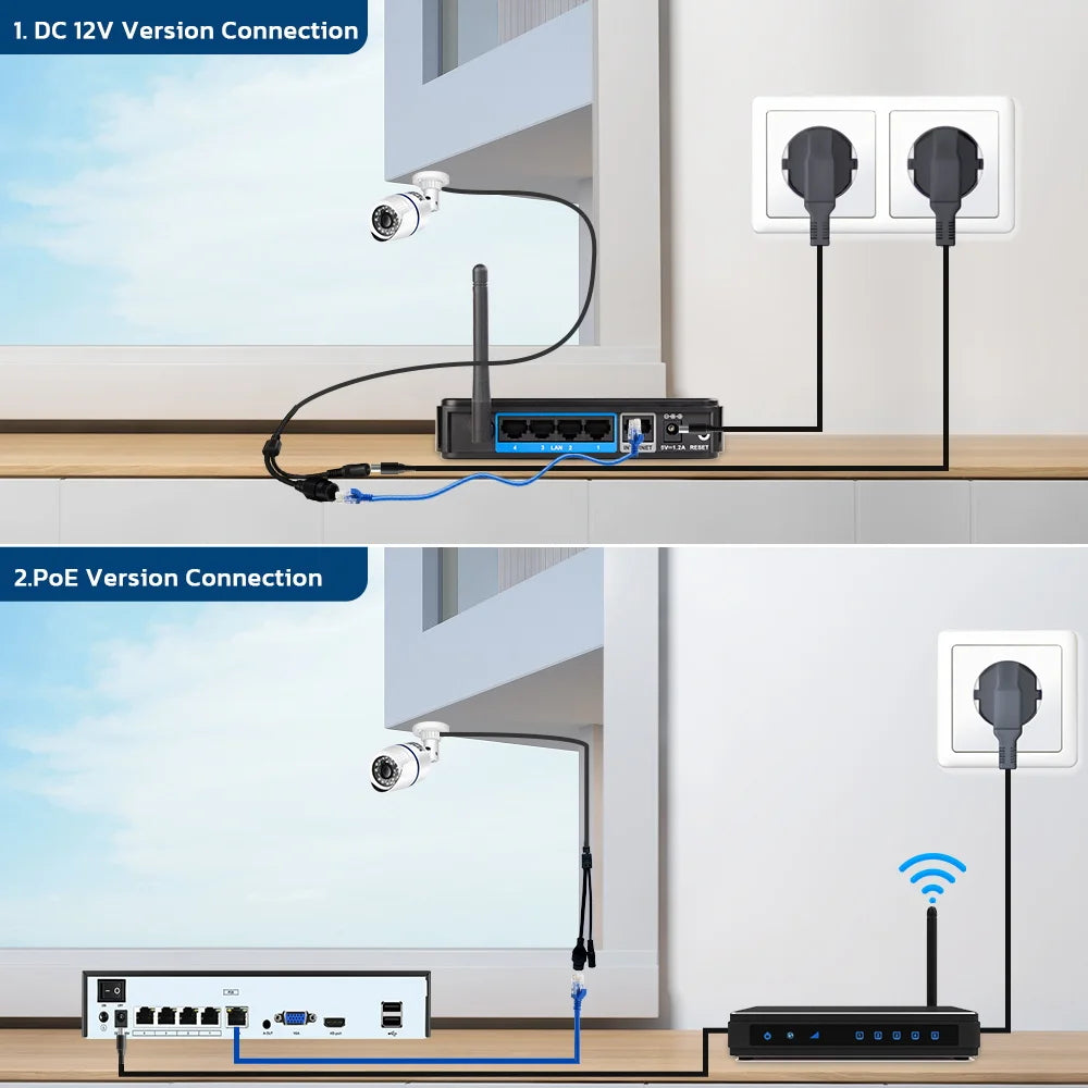 Poe Camera 48V POE/DC 12V 4MP/5MP/8MP H.265 Onvif Security Surveillance Bullet CCTV Camera Color Night Vision Outdoor IP Camera