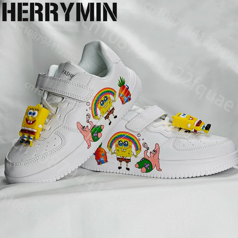 SpongeBob Gift Children Shoes Student Casual Kid Sneakers Girls Boys Running Fashion Sports Shoes Cute Christmas Birthday Gift