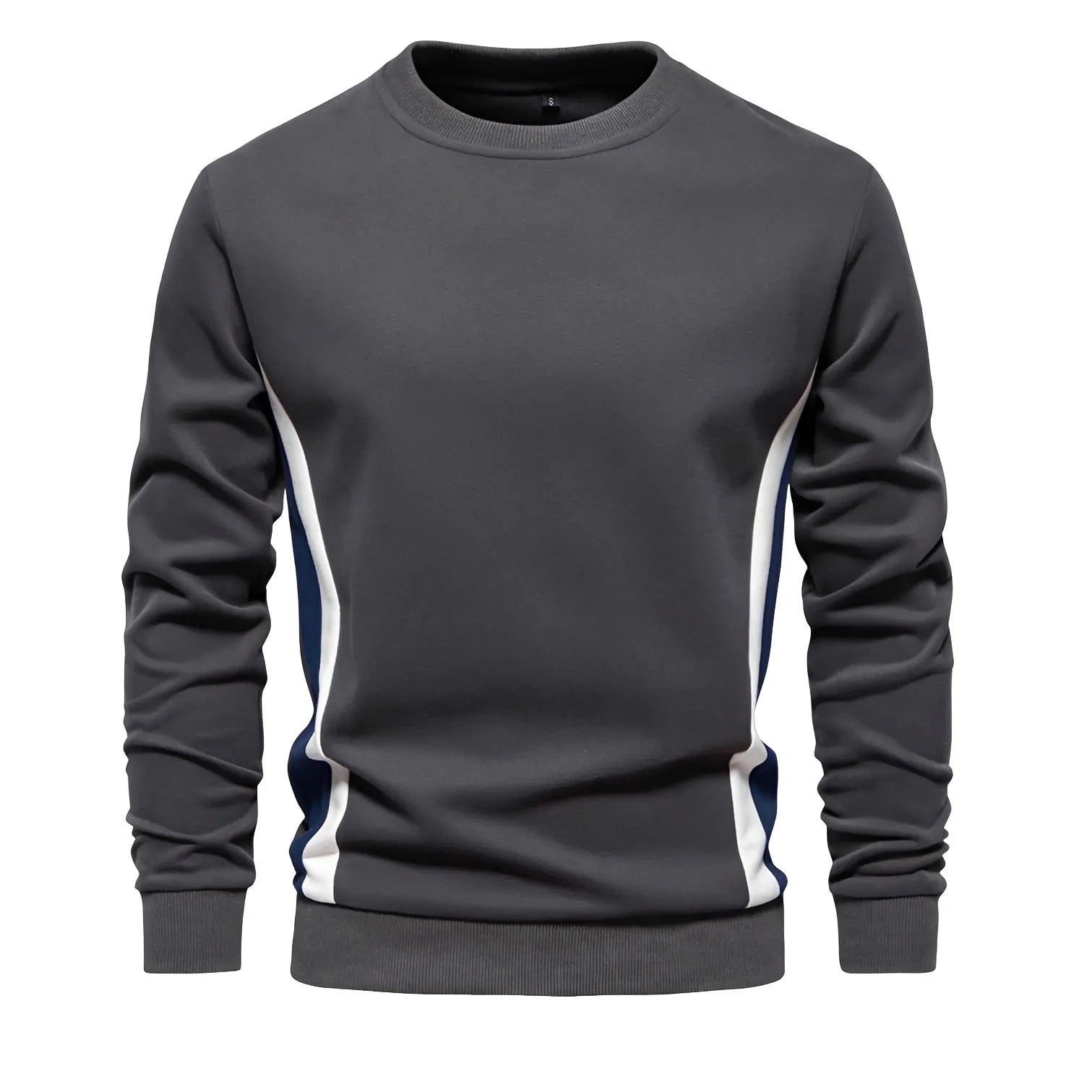 Men's Patchwork Cotton-Blend Sweatshirts - Casual Sport Round Neck Pullover Sweatshirt